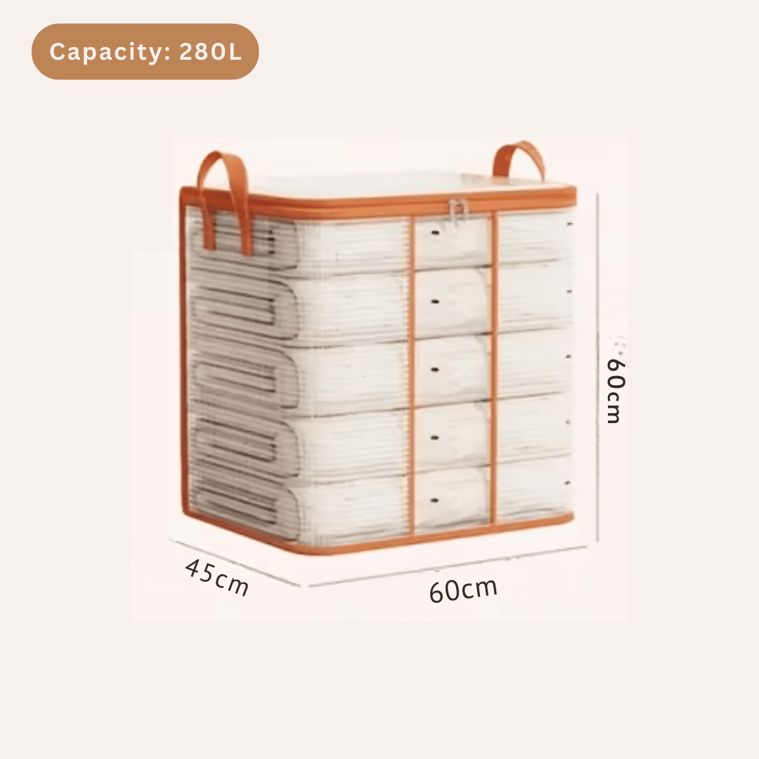 Transparent PVC Quilt Storage Organizer Bag with Handle (280L)