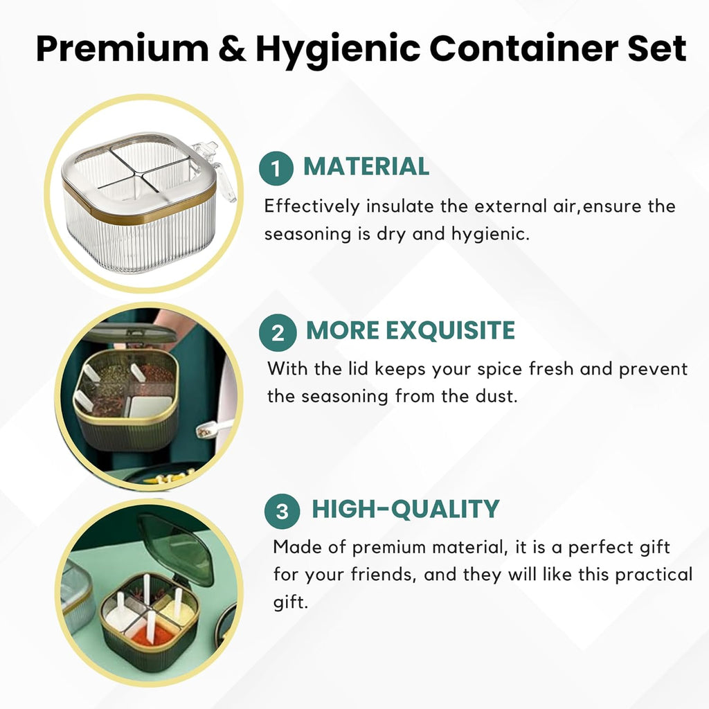 4-Compartment Airtight Kitchen Organizer