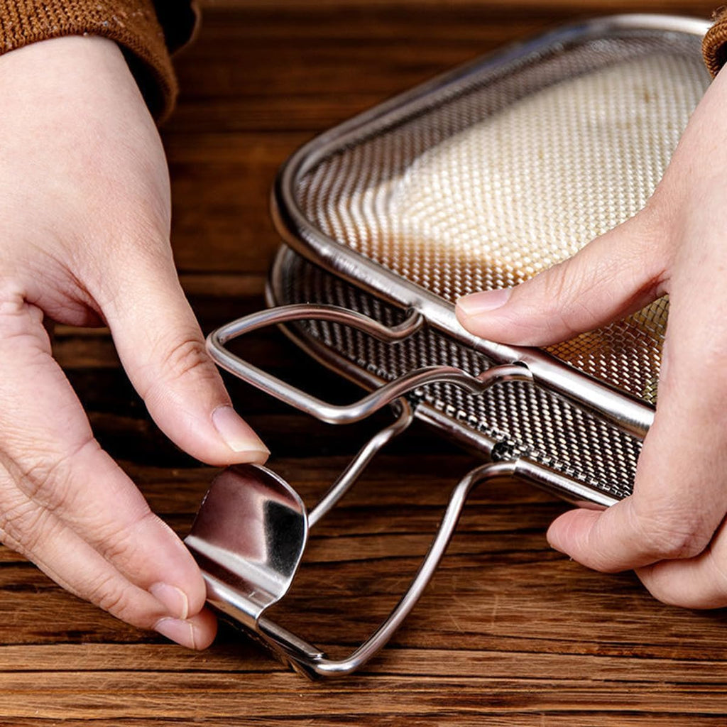 Stainless Steel Sandwich Grilling Net with Clamp