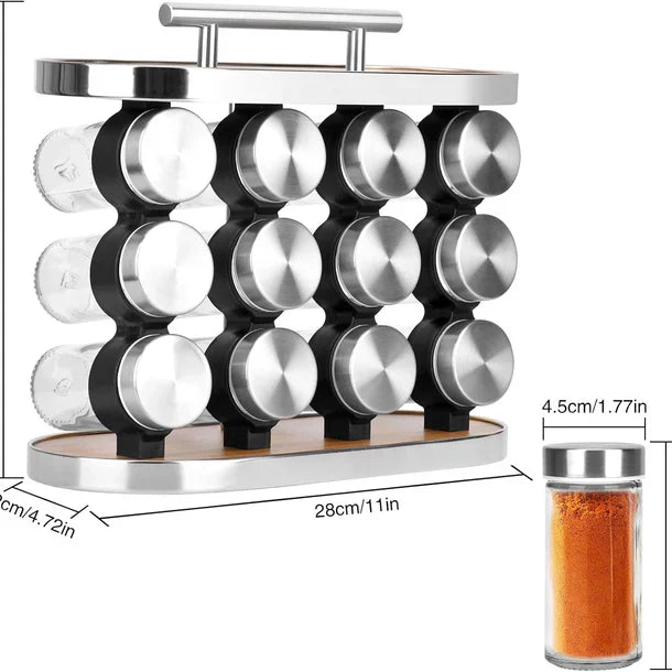 360° Rotating Multipurpose Spice Rack (Set of 12)
