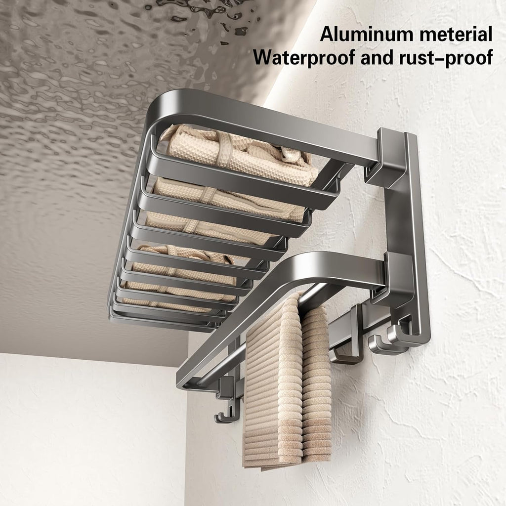 Aluminum Space Saver Foldable Towel Rack (60cm)