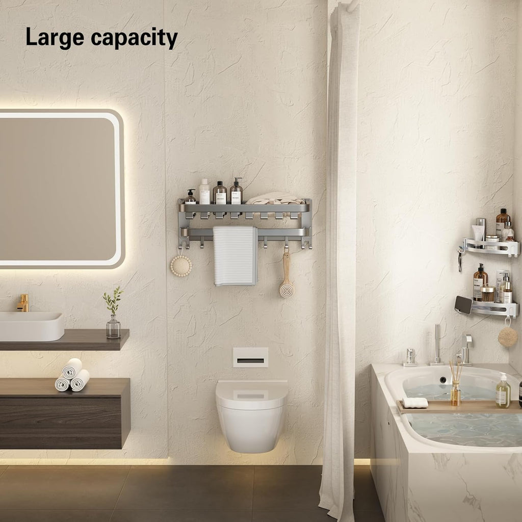 Aluminum Space Saver Foldable Towel Rack (60cm)