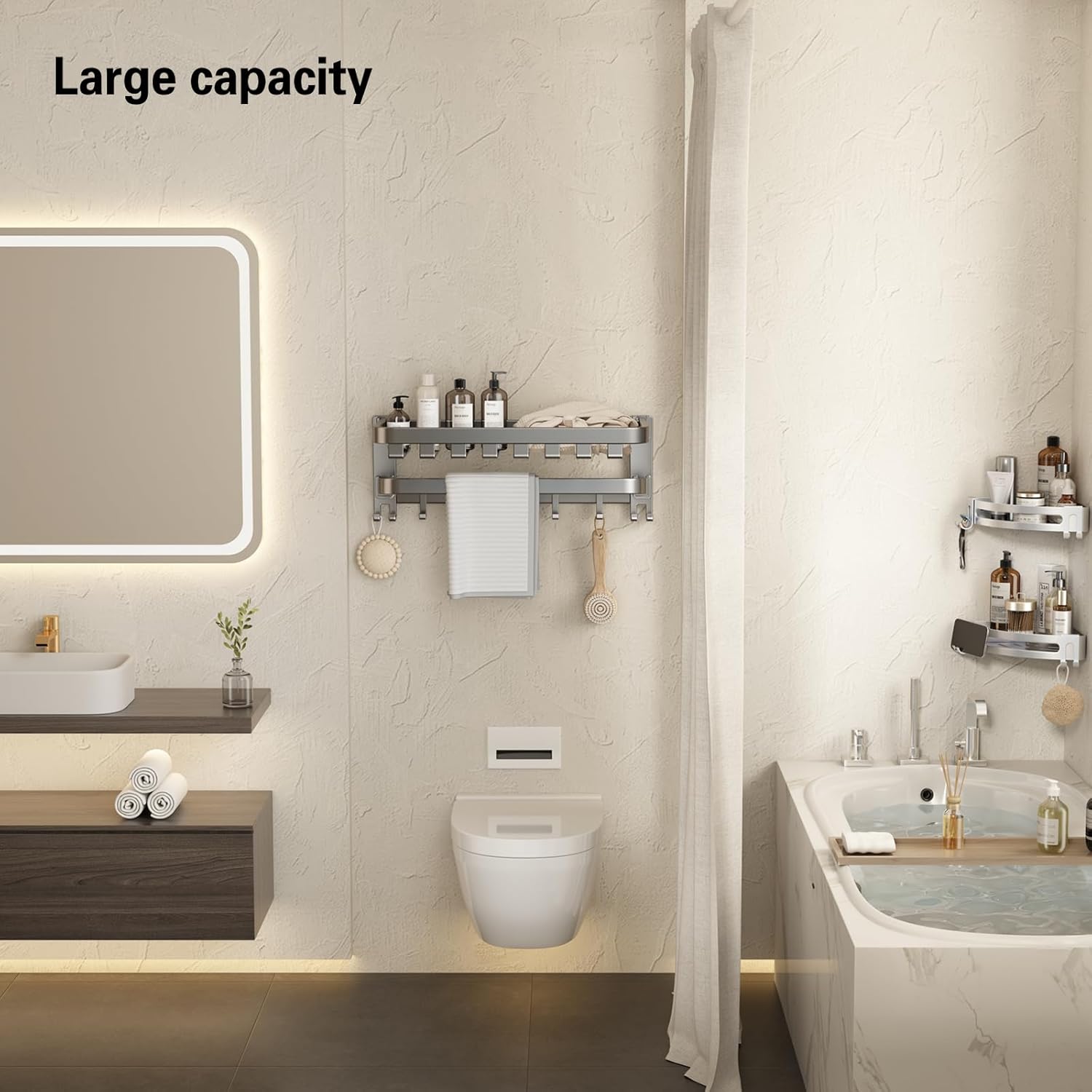 Aluminum Space Saver Foldable Towel Rack (60cm)