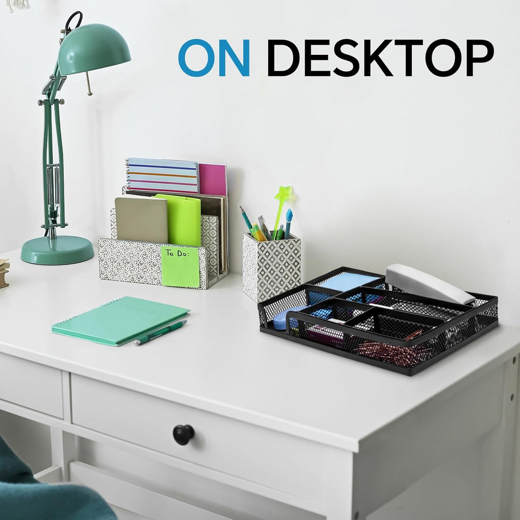 Versatile 6-Compartment Desk Drawer Organizer