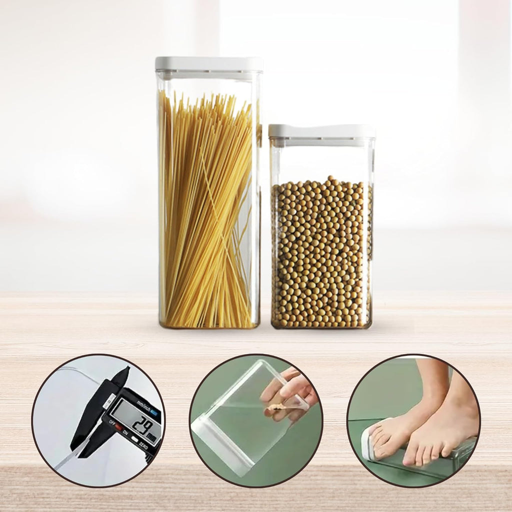 Airtight Stackable Kitchen Storage Jars (Set Of 2)