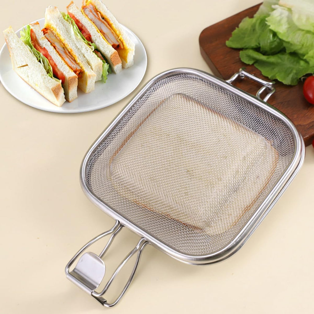 Stainless Steel Sandwich Grilling Net with Clamp