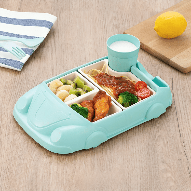 Car Shape Bamboo Fiber Baby Tray