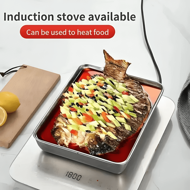Stainless Steel Square Food Preparation Plate