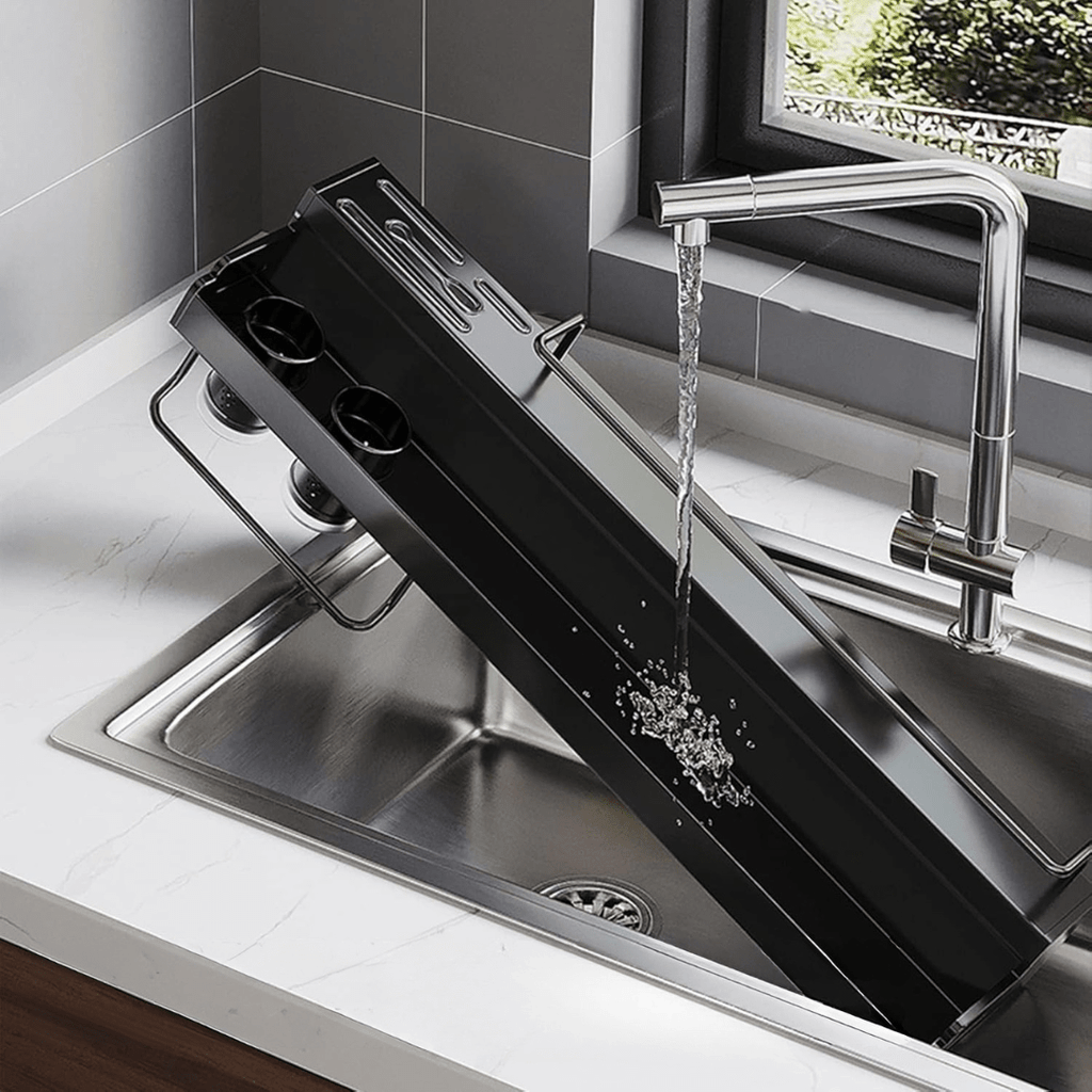 Wall-Mounted Multifunctional Stainless Steel Kitchen Storage Organizer (60cm)