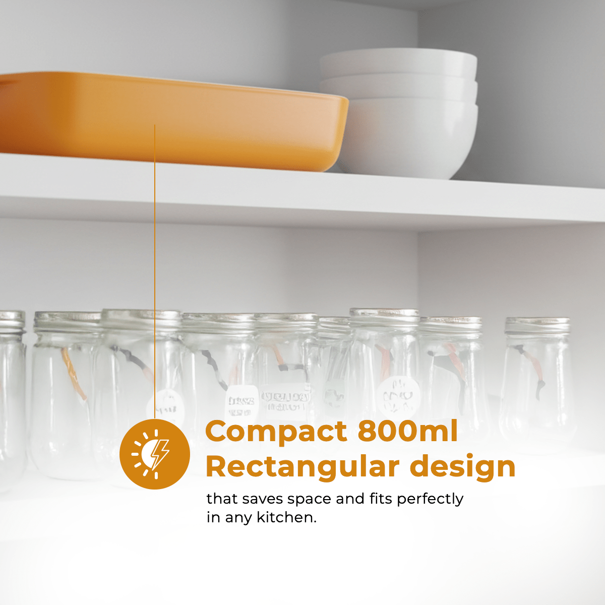 Yellow Rectangular Non-Stick Baking Dish(800ml)