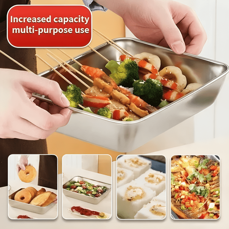 Stainless Steel Square Food Preparation Plate