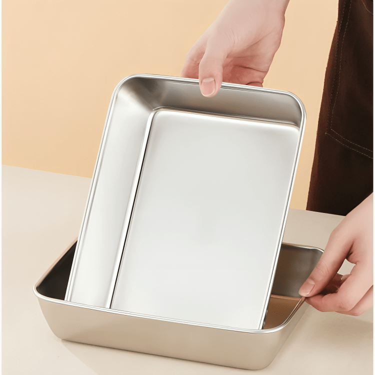 Stainless Steel Square Food Preparation Plate