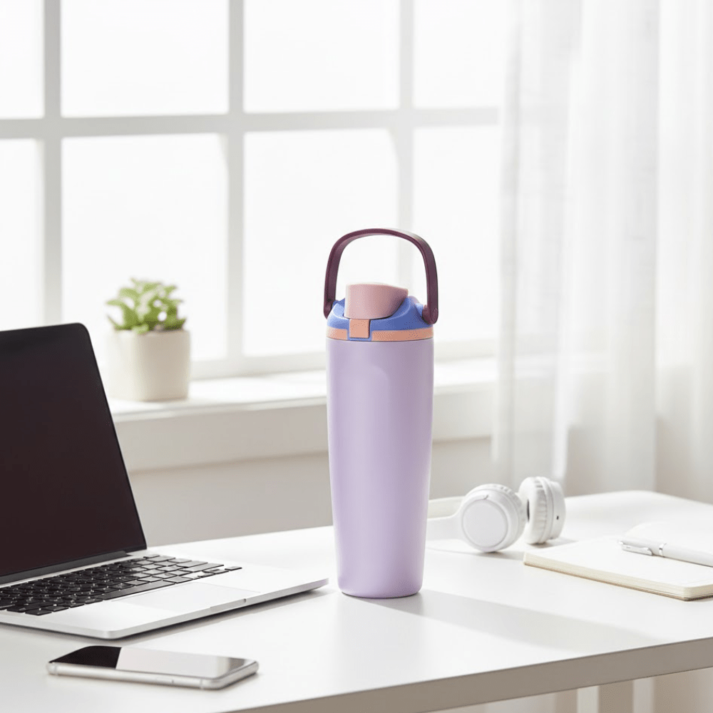 Stainless Steel Insulated Bottle with Secure Lock Lid and Straw(1200ml)