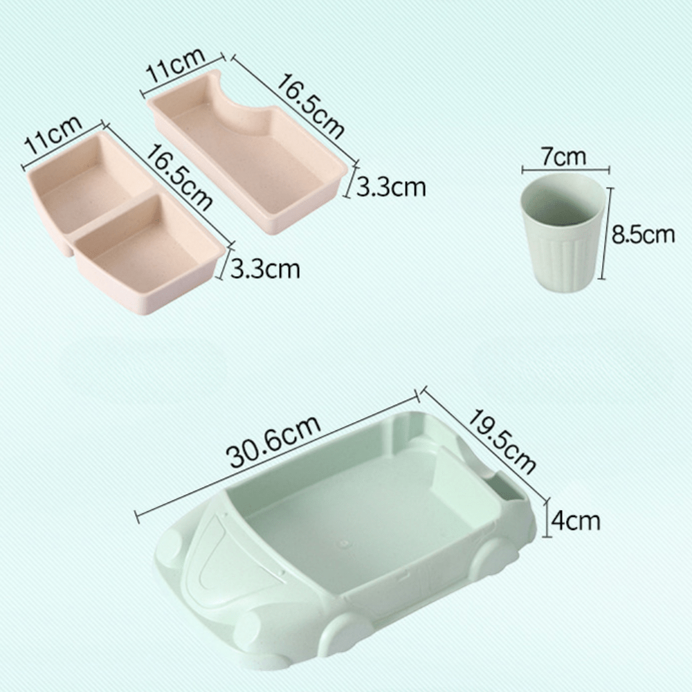 Car Shape Bamboo Fiber Baby Tray