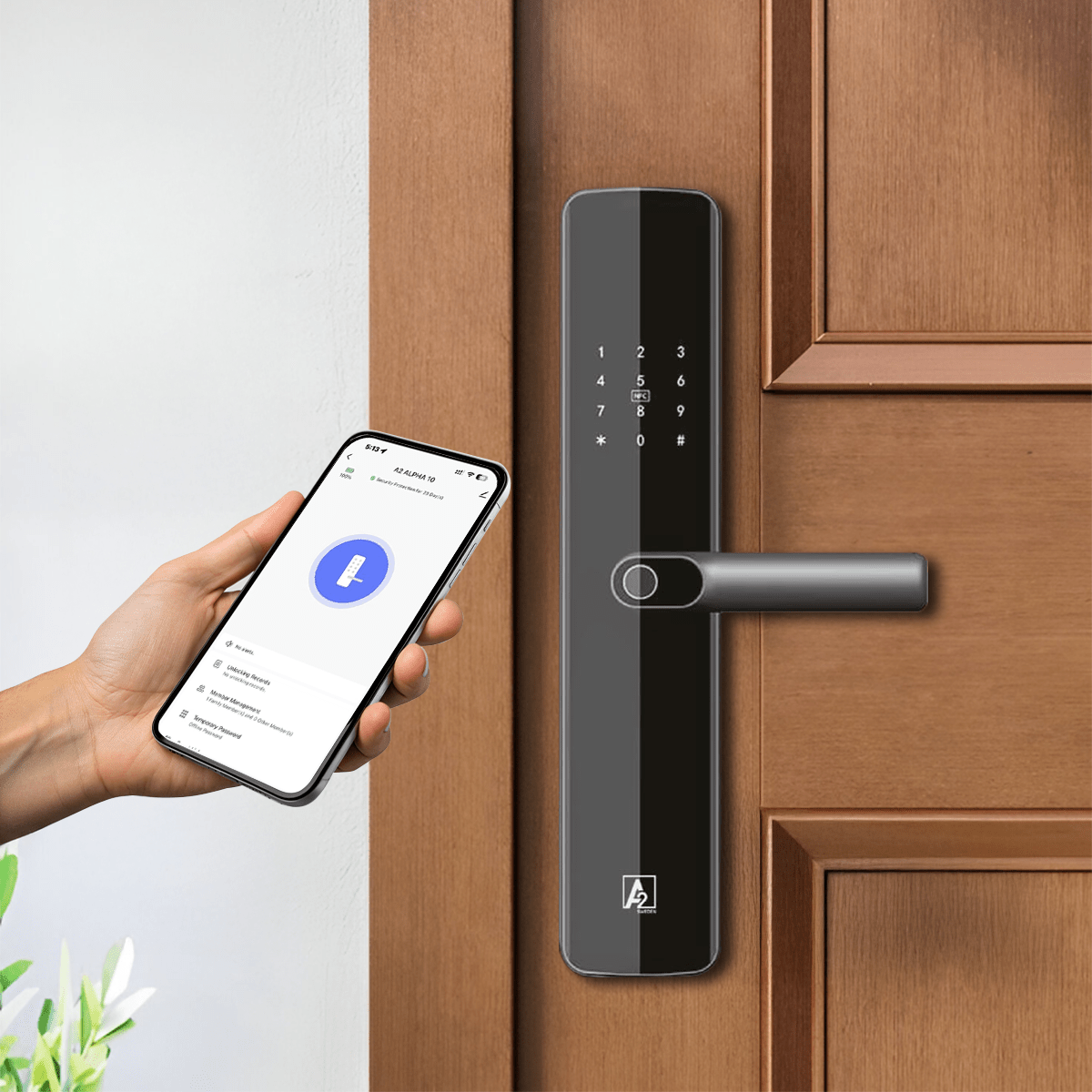 A2 Alpha 10 Smart Digital Door Lock with 7-Way Unlocking Features