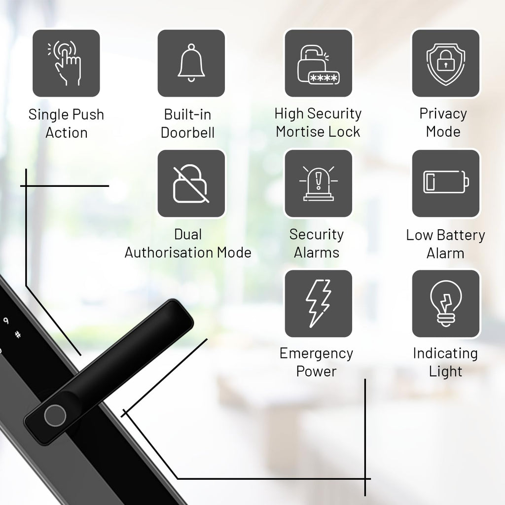 A2 Alpha 10 Smart Digital Door Lock with 7-Way Unlocking Features