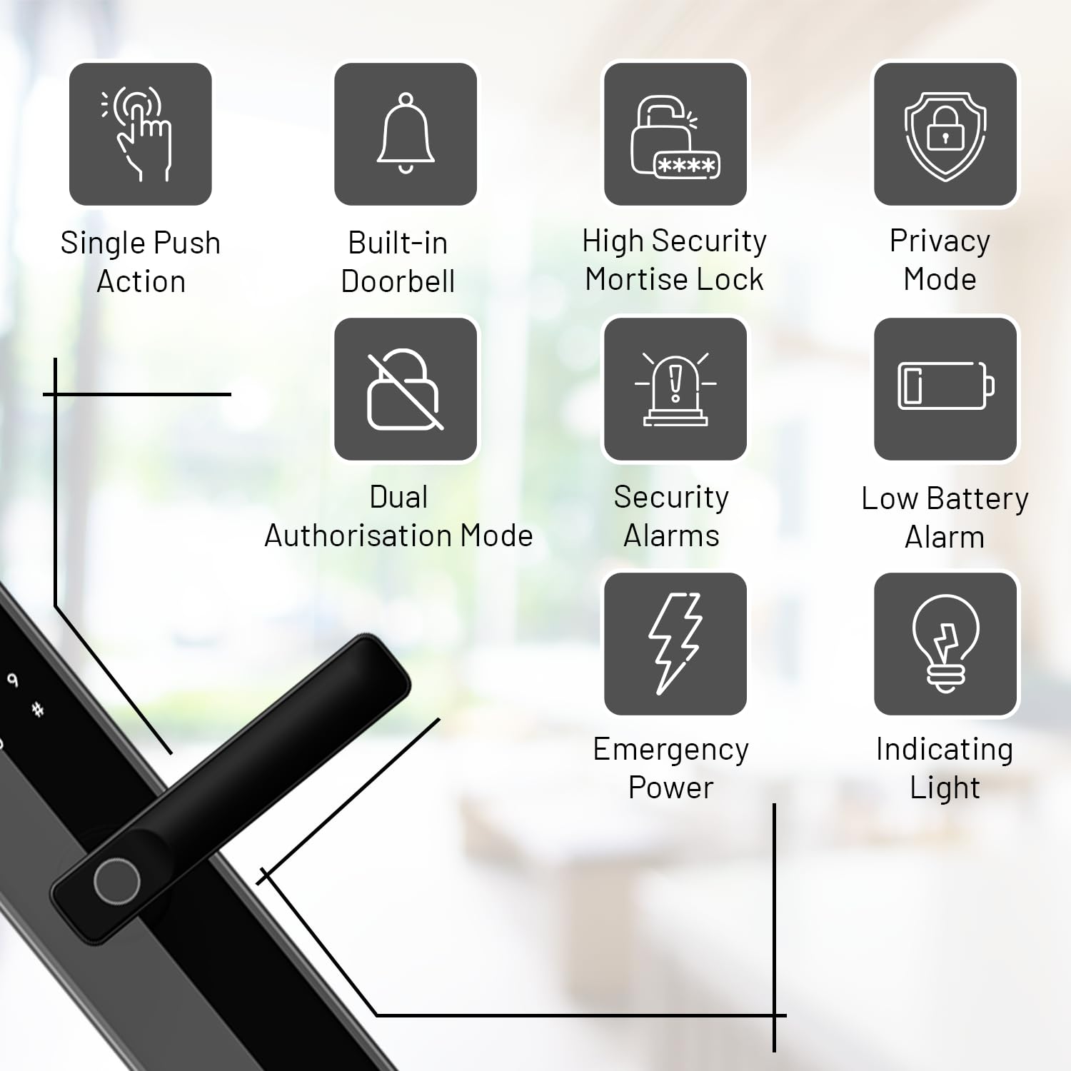 A2 Alpha 10 Smart Digital Door Lock with 7-Way Unlocking Features