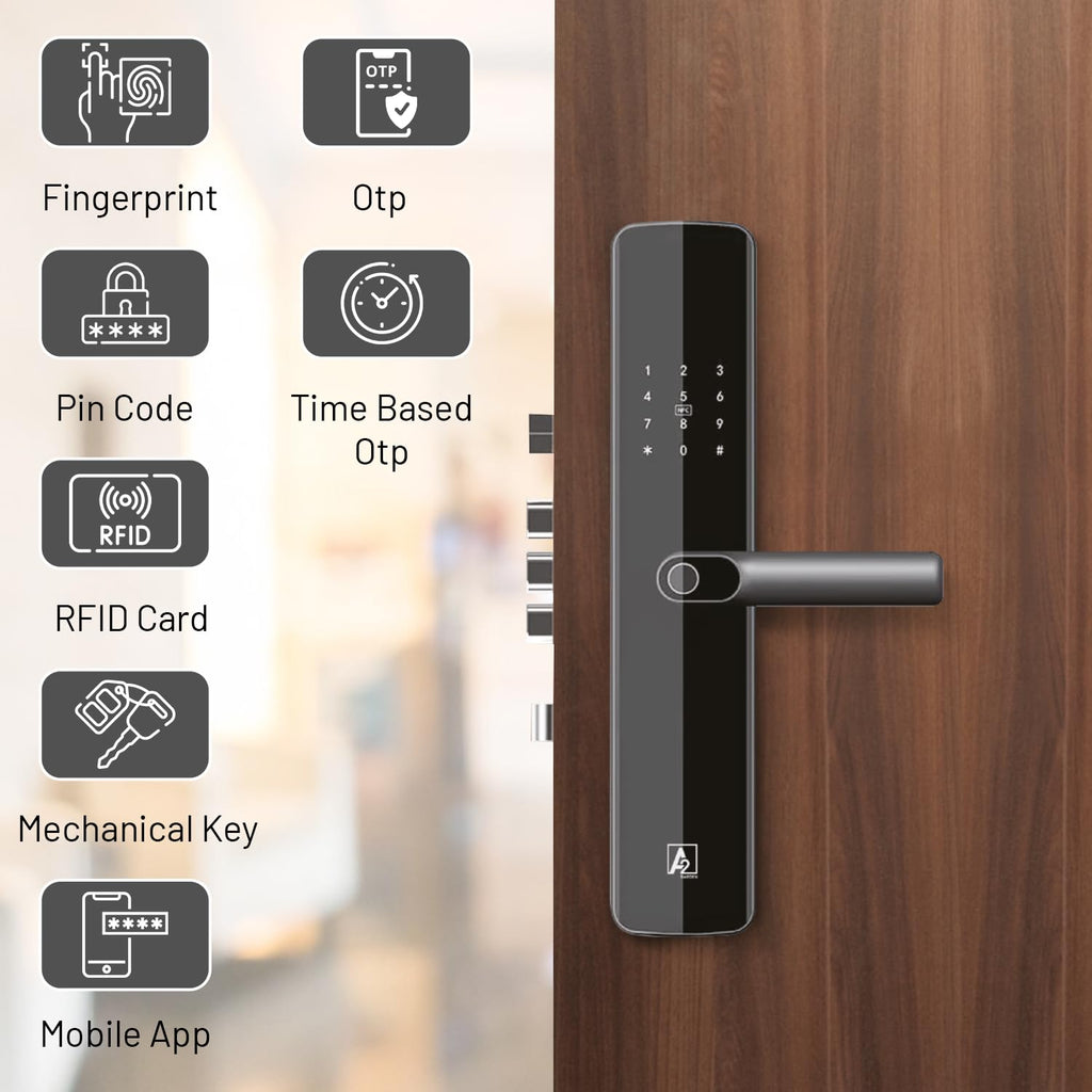 A2 Alpha 10 Smart Digital Door Lock with 7-Way Unlocking Features