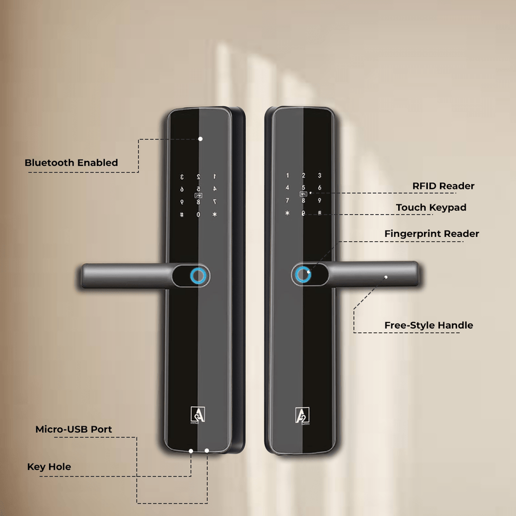 A2 Alpha 10 Smart Digital Door Lock with 7-Way Unlocking Features