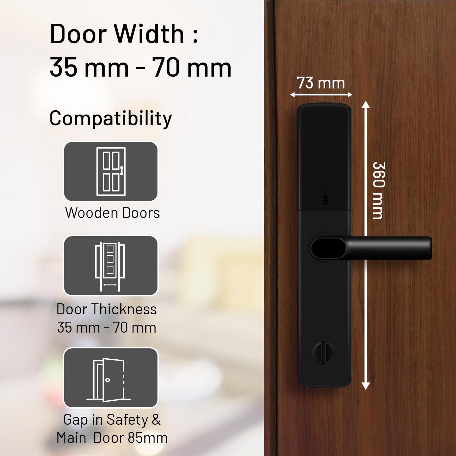 A2 Alpha 10 Smart Digital Door Lock with 7-Way Unlocking Features