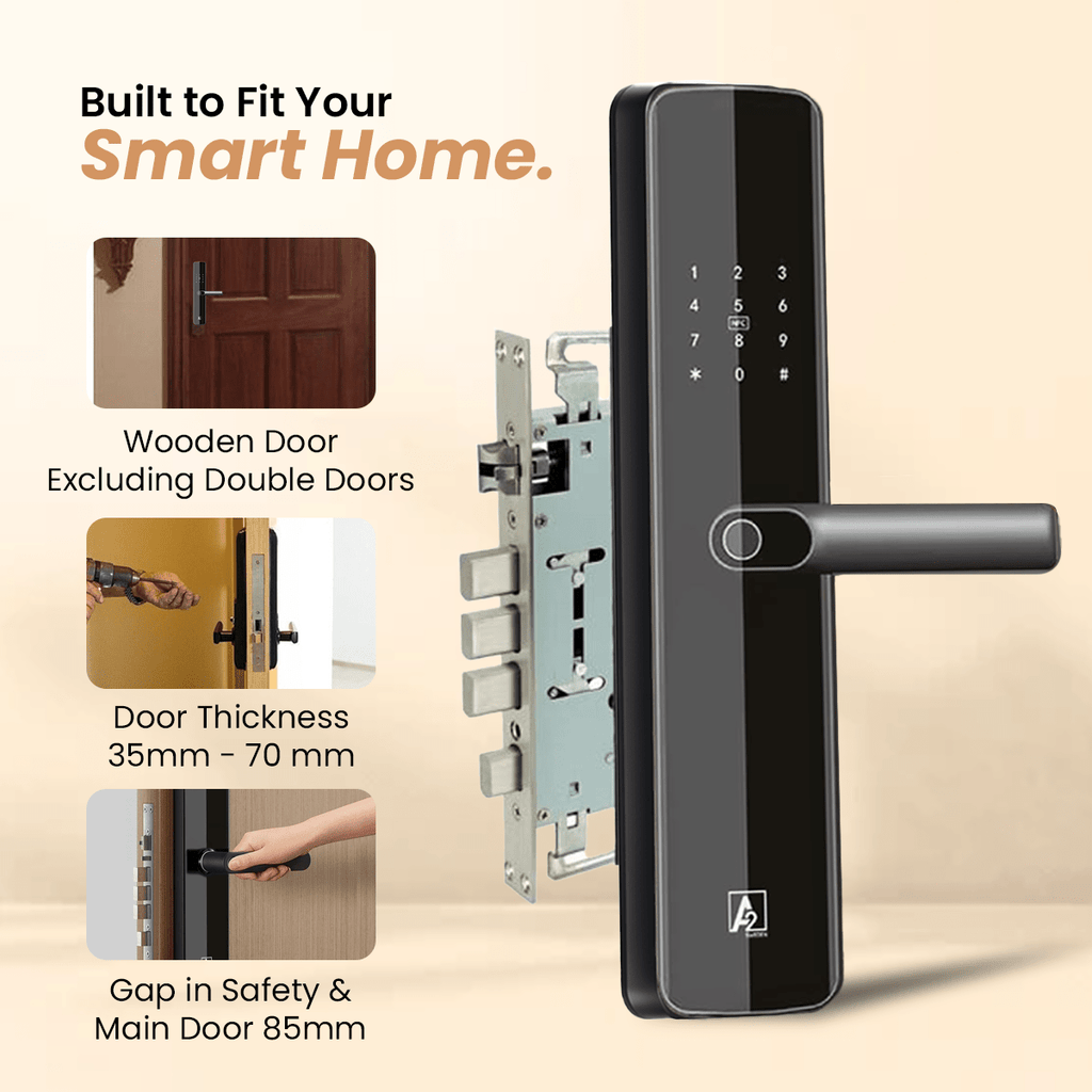 A2 Alpha 10 Smart Digital Door Lock with 7-Way Unlocking Features