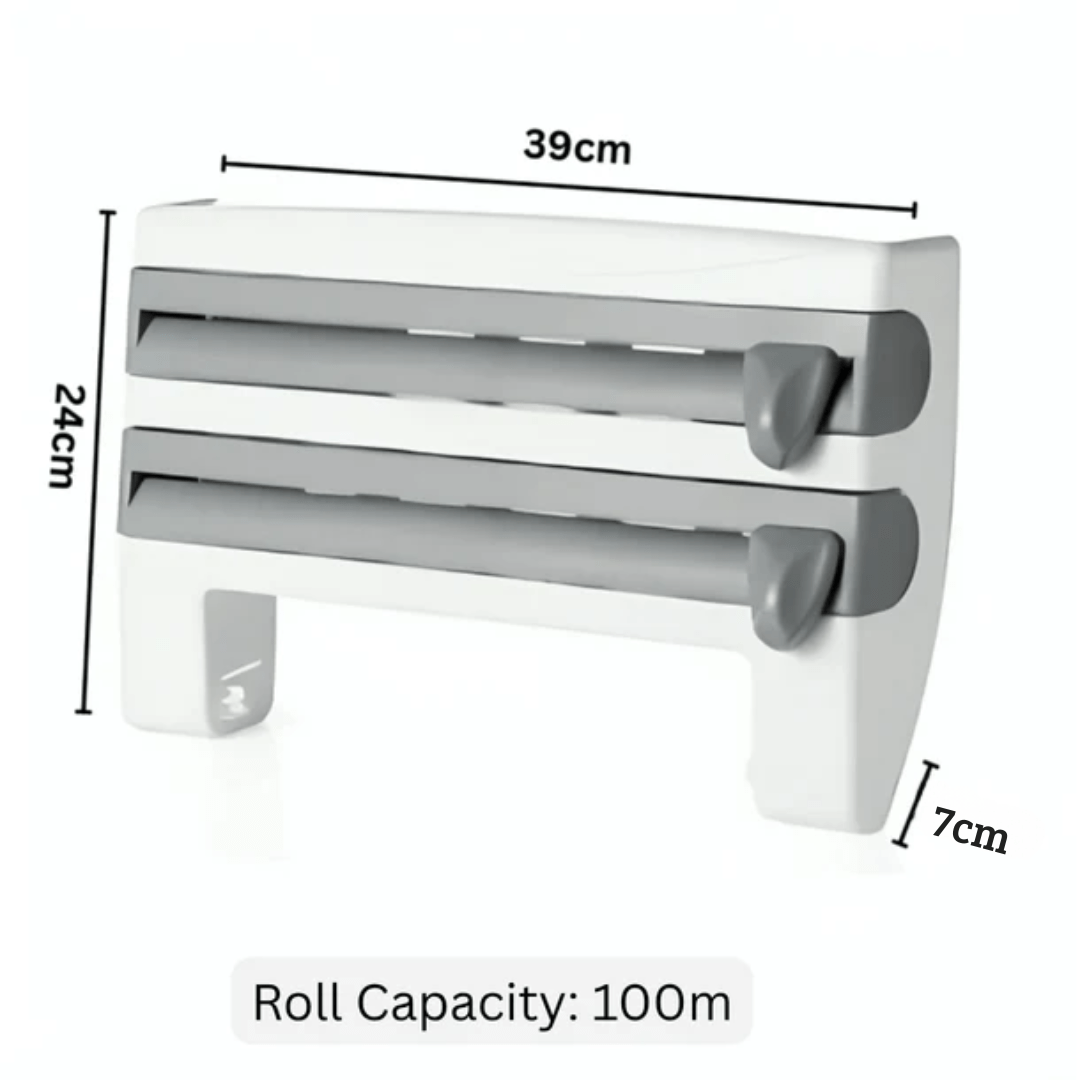 Wall-Mounted Wrap Cutter And Paper Towel Rack