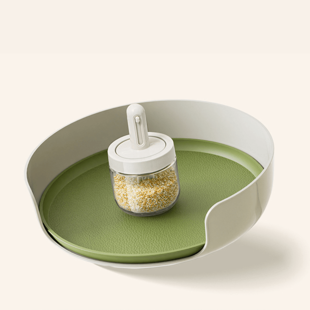 360° Rotating Open Kitchen Storage Tray for Bottles(28cm)