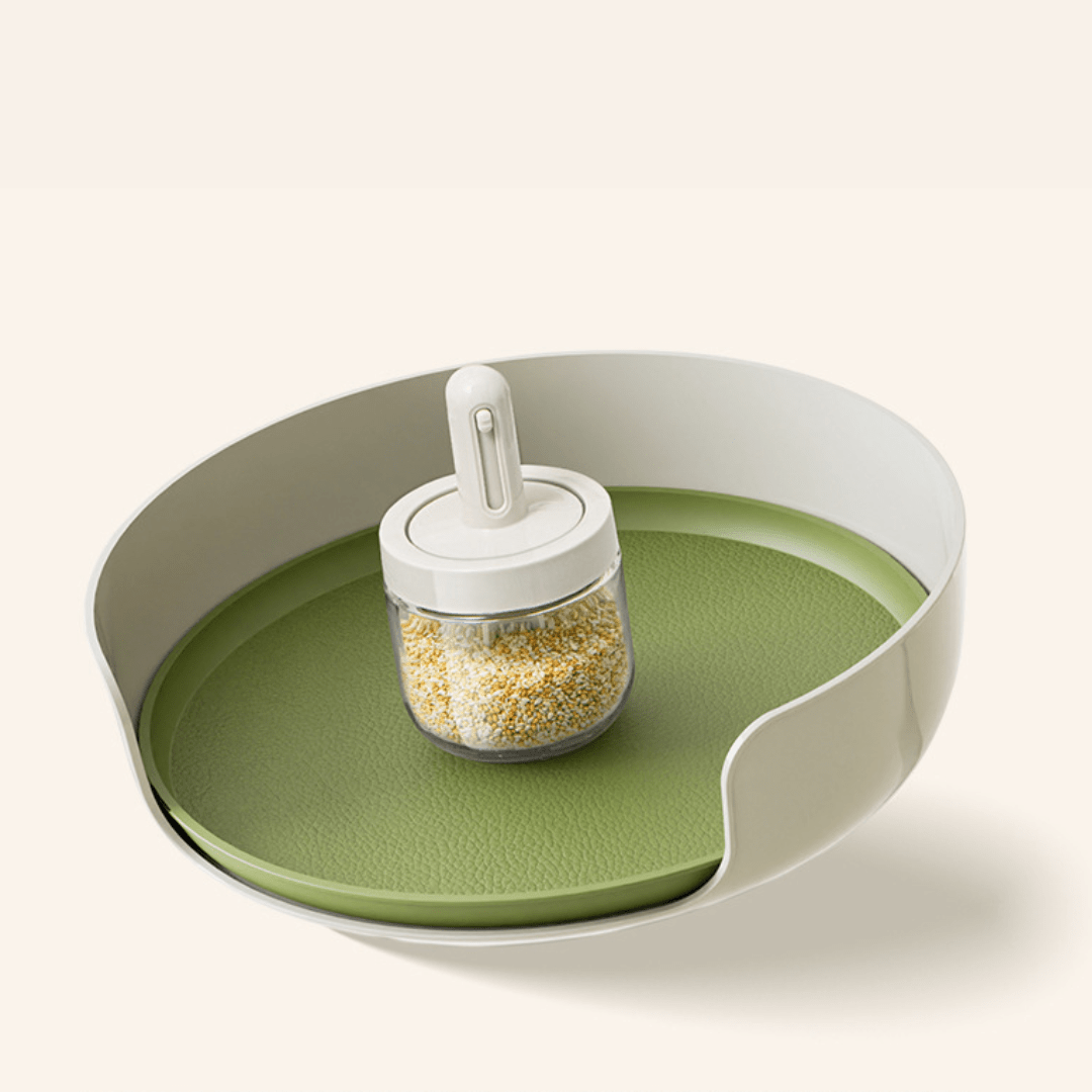 360° Rotating Open Kitchen Storage Tray for Bottles(28cm)