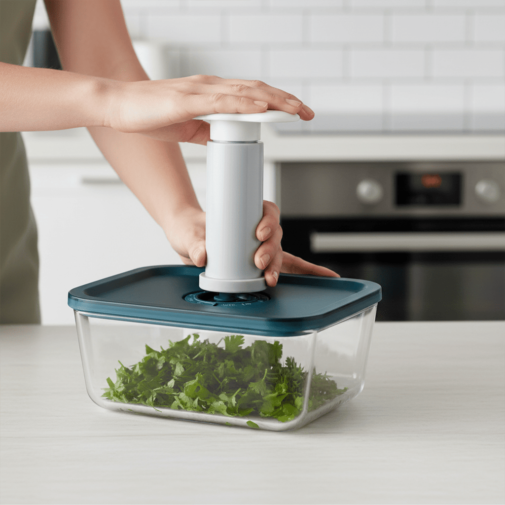 Vacuum Glass Storage Container with Date Tracker Lid