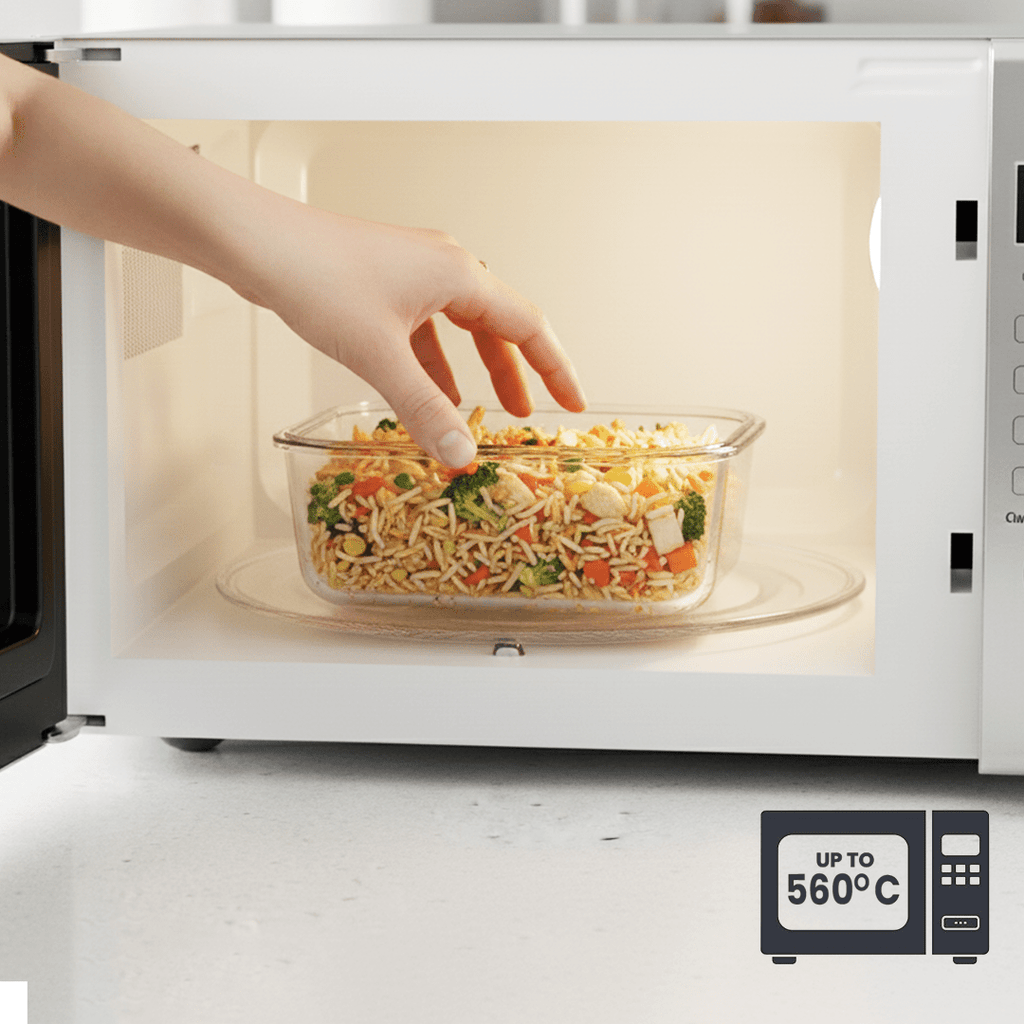 Vacuum Glass Storage Container with Date Tracker Lid