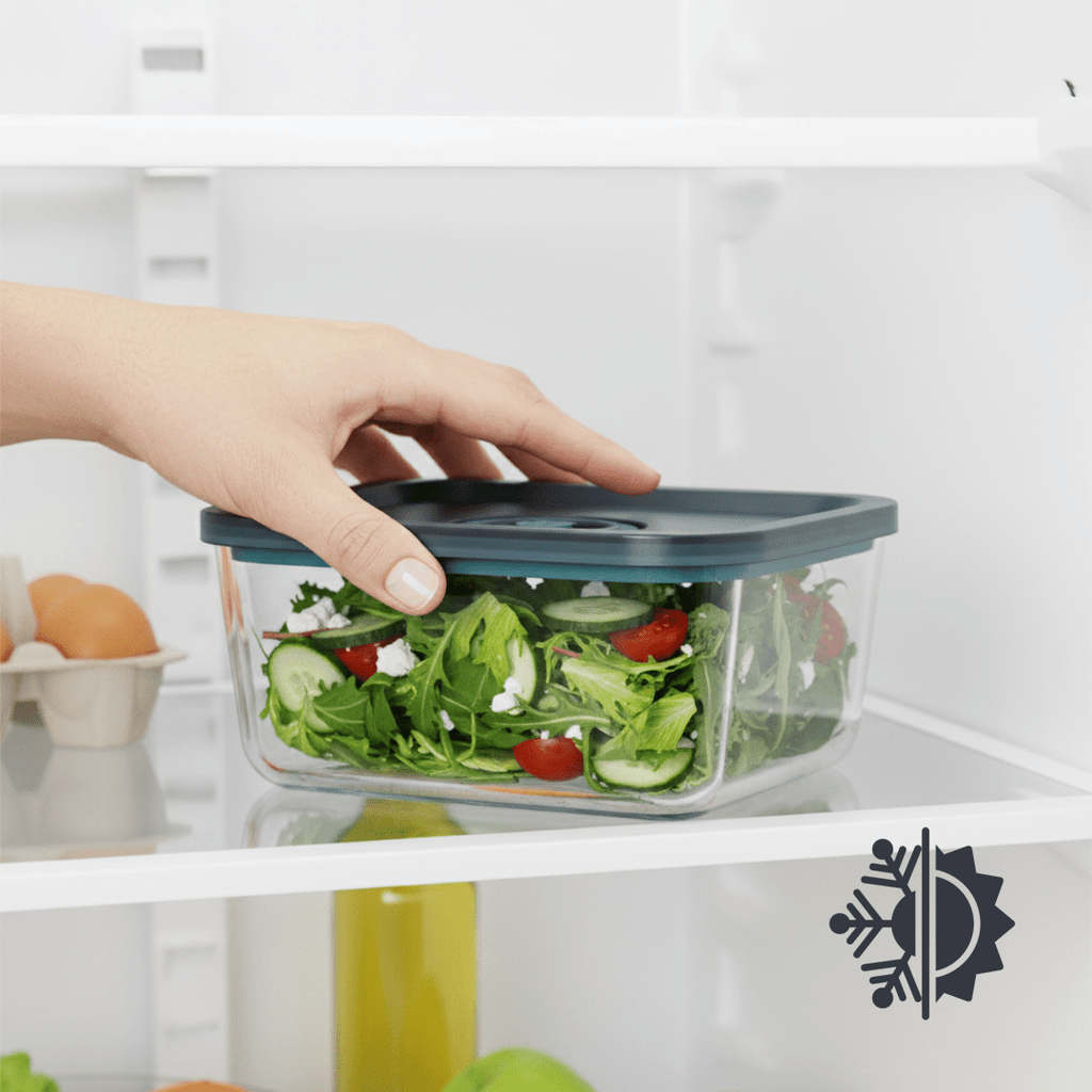 Vacuum Glass Storage Container with Date Tracker Lid