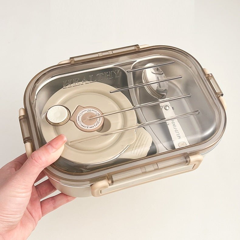 Bento Stainless Steel Lunch Set With Bowl and Cutlery(900 ml)