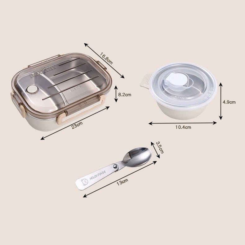 Bento Stainless Steel Lunch Set With Bowl and Cutlery(900 ml)