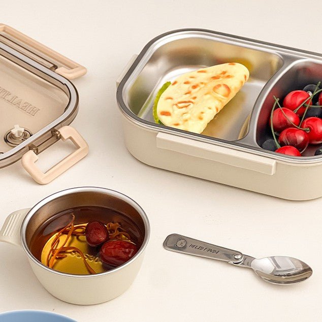 Bento Stainless Steel Lunch Set With Bowl and Cutlery(900 ml)