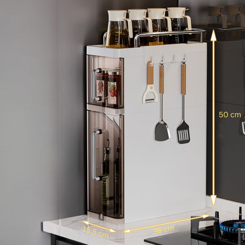 Transparent Multi-Layer Plastic Pull-Out Storage Cabinet – (15.5cm)