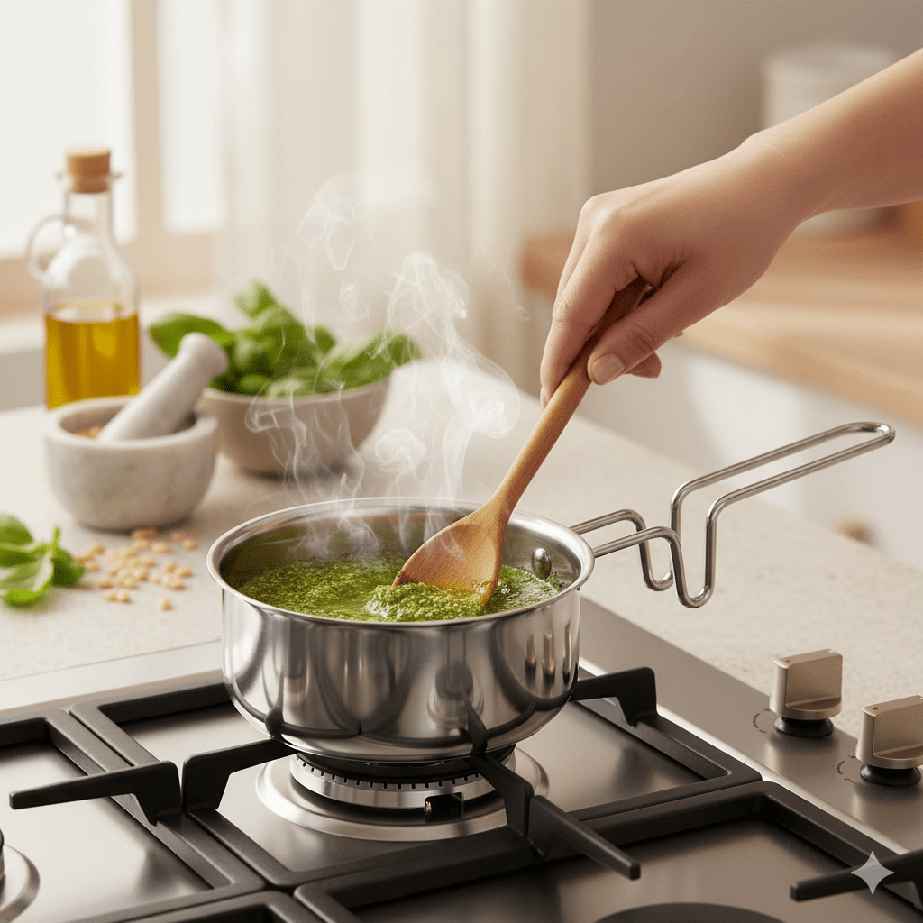 Stainless Steel Spice Tempering Pan with Handle – 12cm