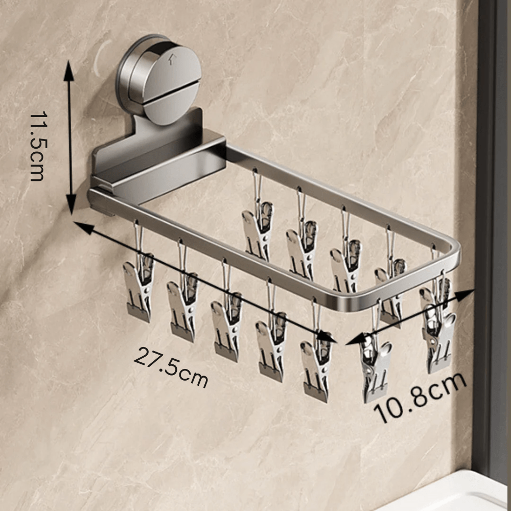 Carbon Steel Foldable Suction Cup Sock Drying Rack
