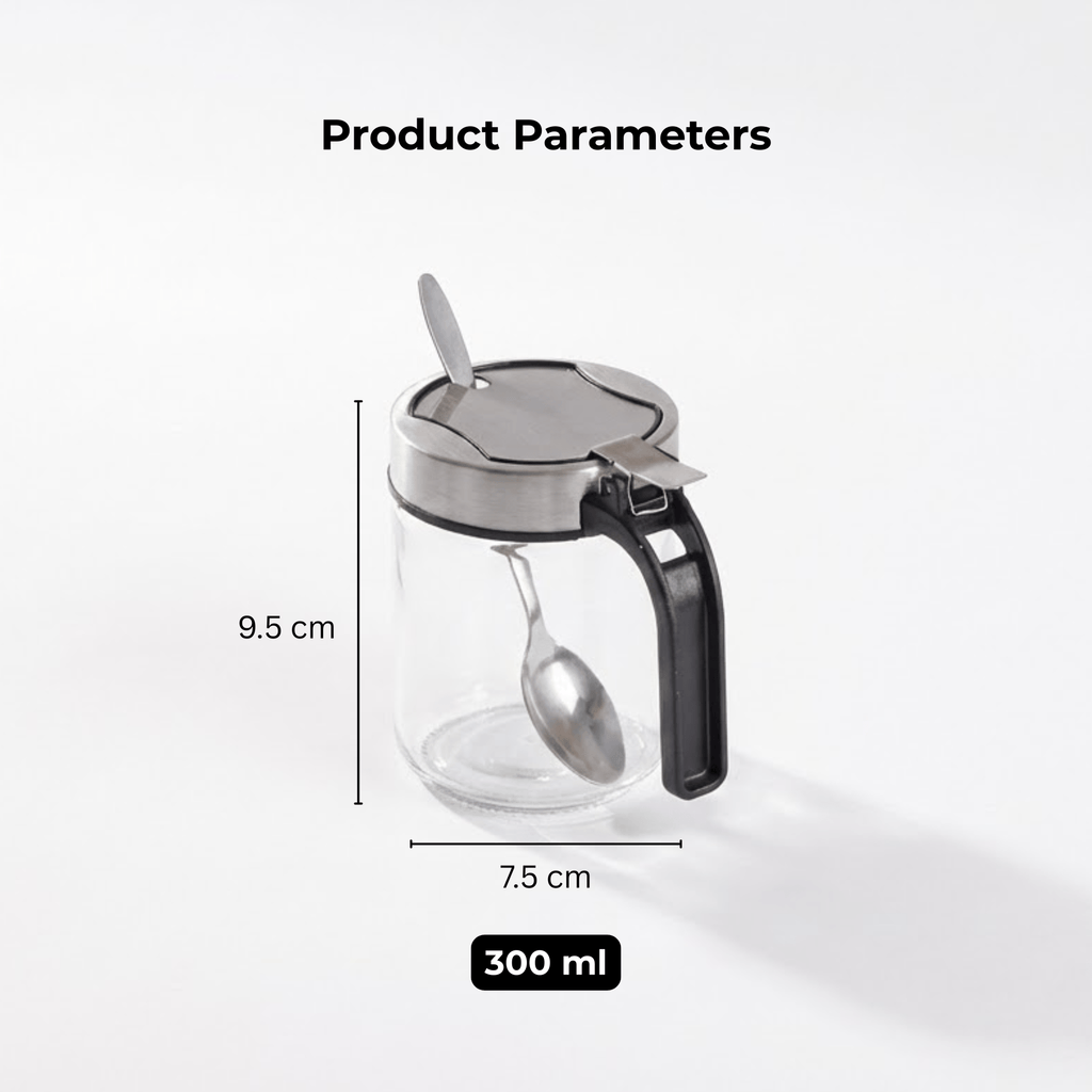 Airtight Glass Storage Containers with Stainless Steel Lid & Spoon