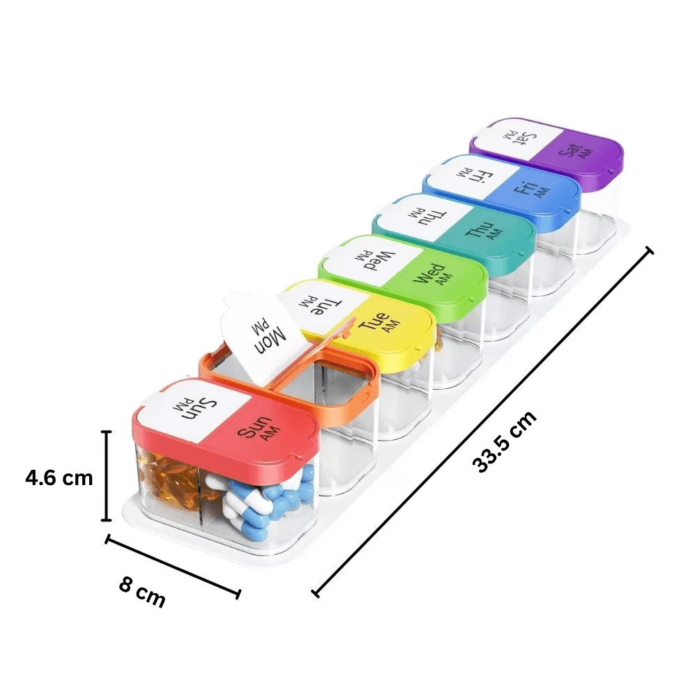 7-Compartments Twice-A-Day Portable Medicine Organizer