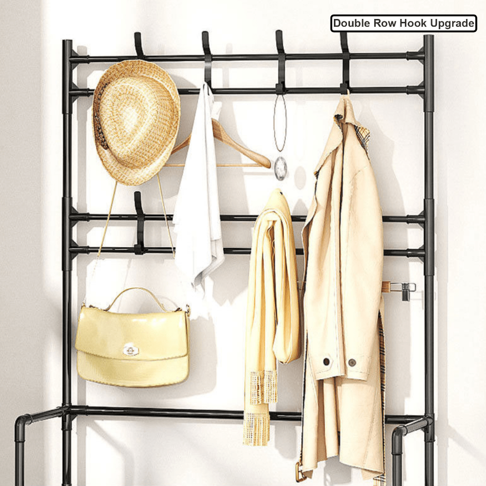 All-In-One Coat Hanger & Shoe Storage Shelf