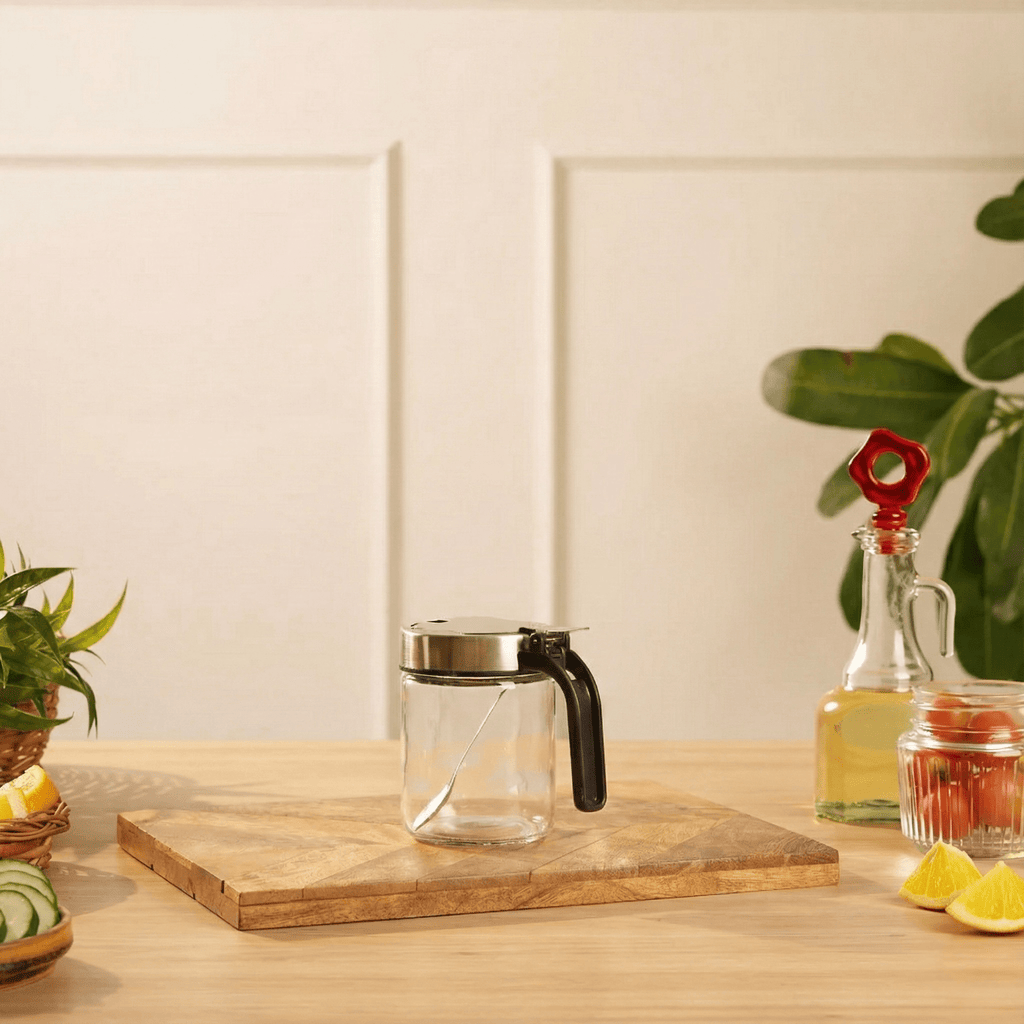 Airtight Glass Storage Containers with Stainless Steel Lid & Spoon