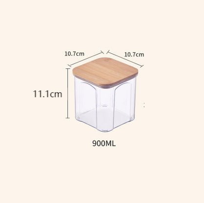 Airtight Plastic Food Storage Container with Bamboo Lid