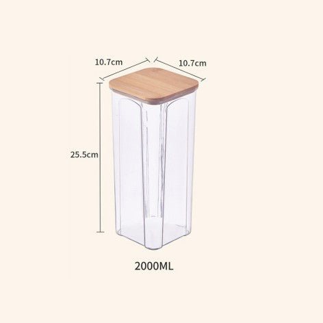 Airtight Plastic Food Storage Container with Bamboo Lid
