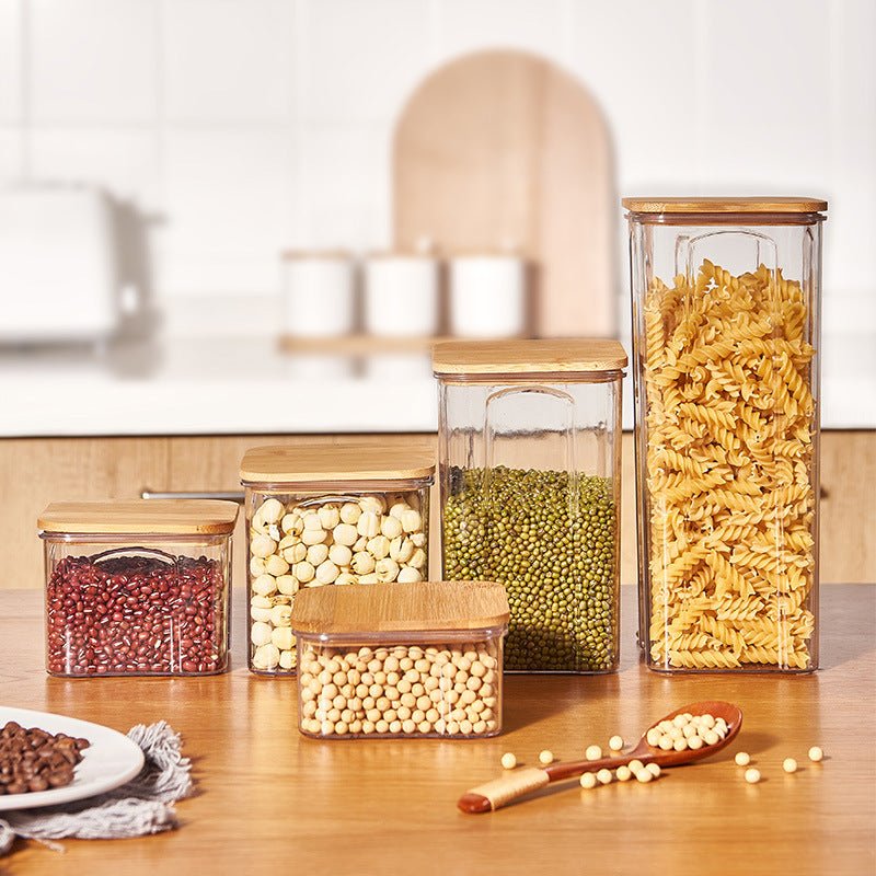 Airtight Plastic Food Storage Container with Bamboo Lid