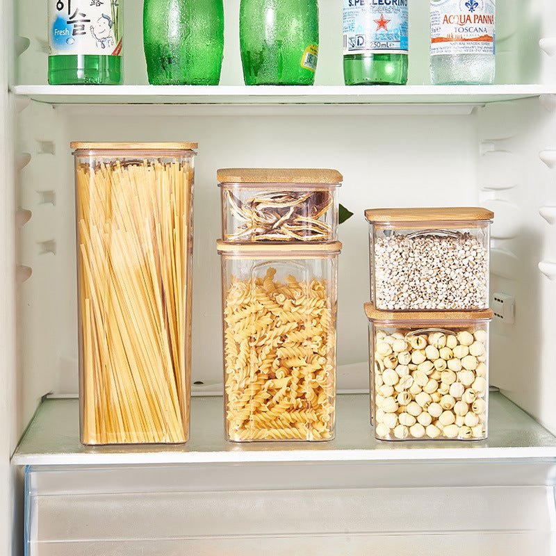 Airtight Plastic Food Storage Container with Bamboo Lid