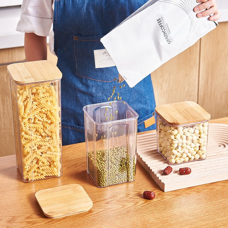 Airtight Plastic Food Storage Container with Bamboo Lid