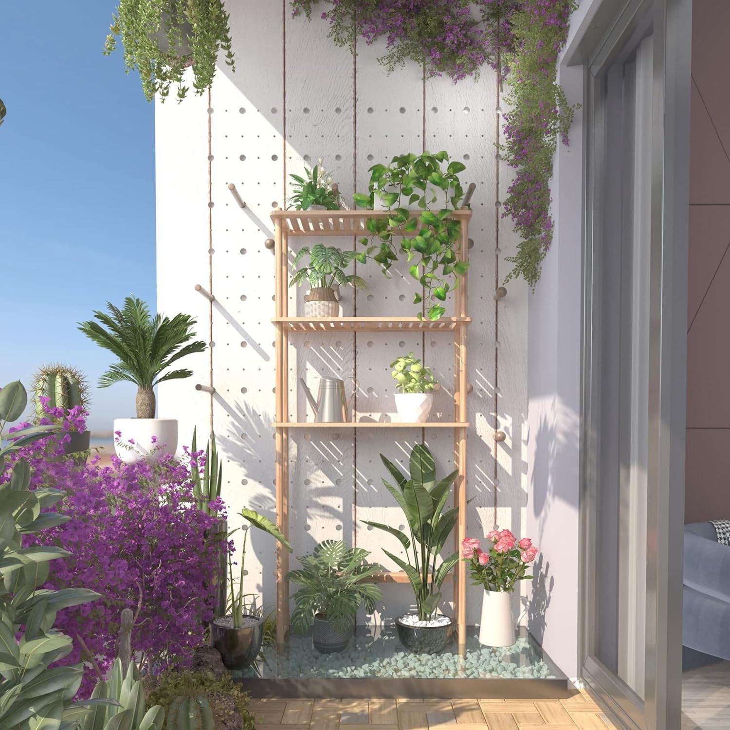 Bamboo Bathroom Storage Rack Over Toilet