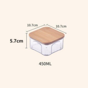 Airtight Plastic Food Storage Container with Bamboo Lid