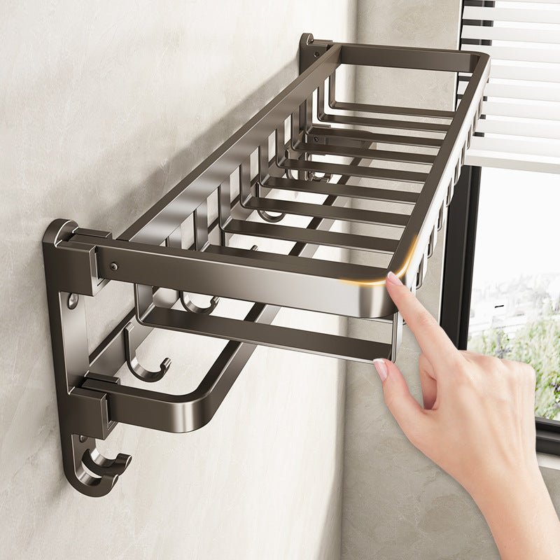 Aluminum Space Saver Foldable Towel Rack (60cm)