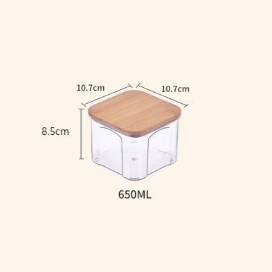 Airtight Plastic Food Storage Container with Bamboo Lid